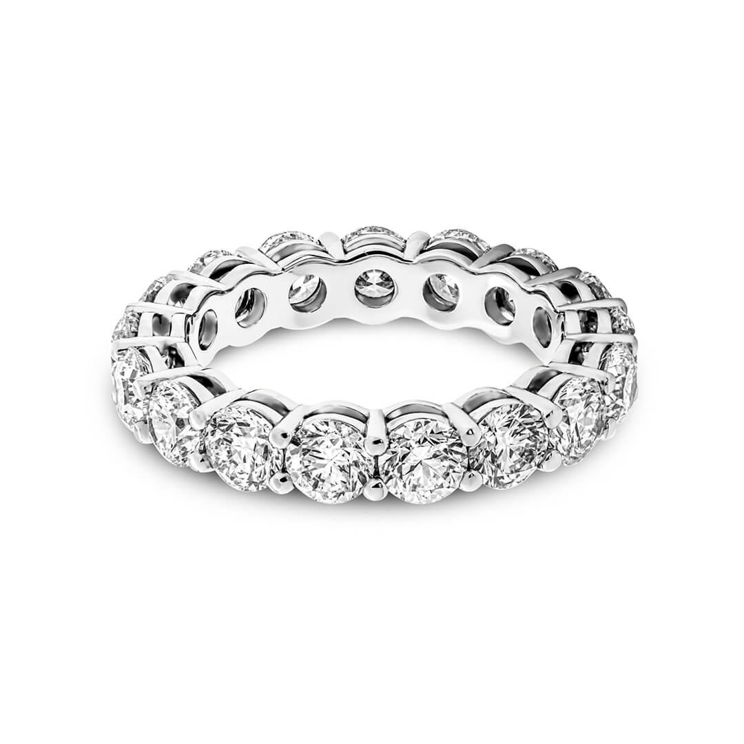Round Diamond Eternity Band white gold ring, small front view