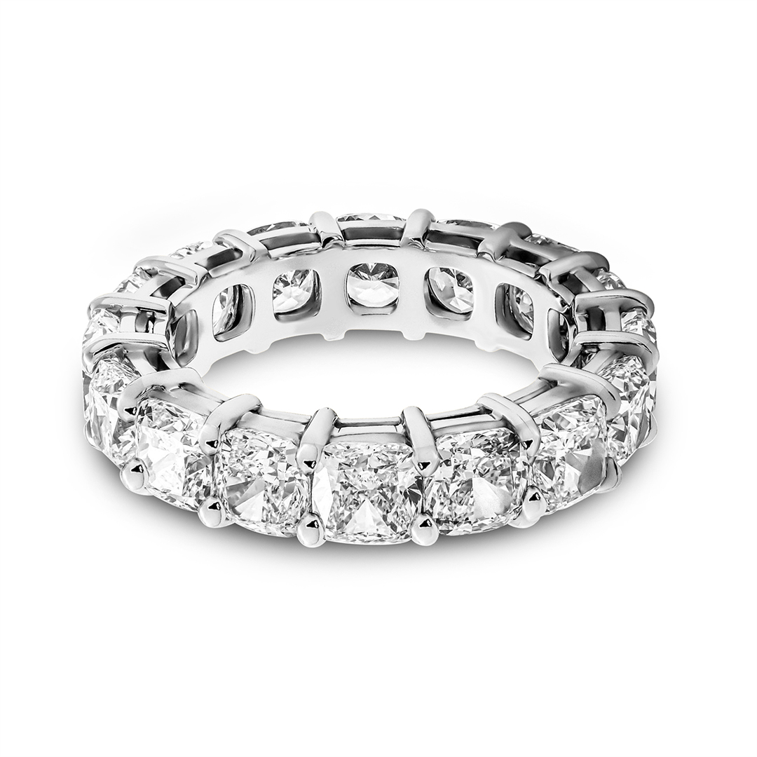 Cushion Diamond Eternity Band white gold ring, small front view