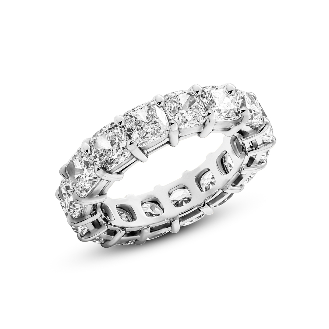 Cushion Diamond Eternity Band white gold ring, small right view