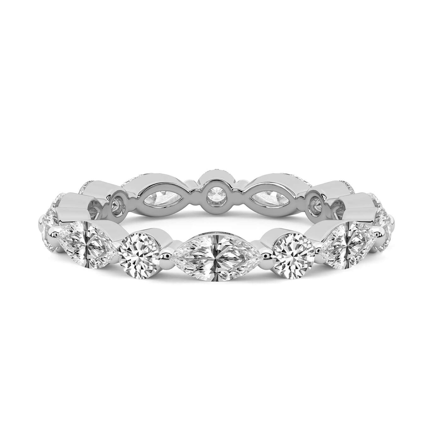 Kenzie Marquise & Round Lab Diamond Eternity Ring front view