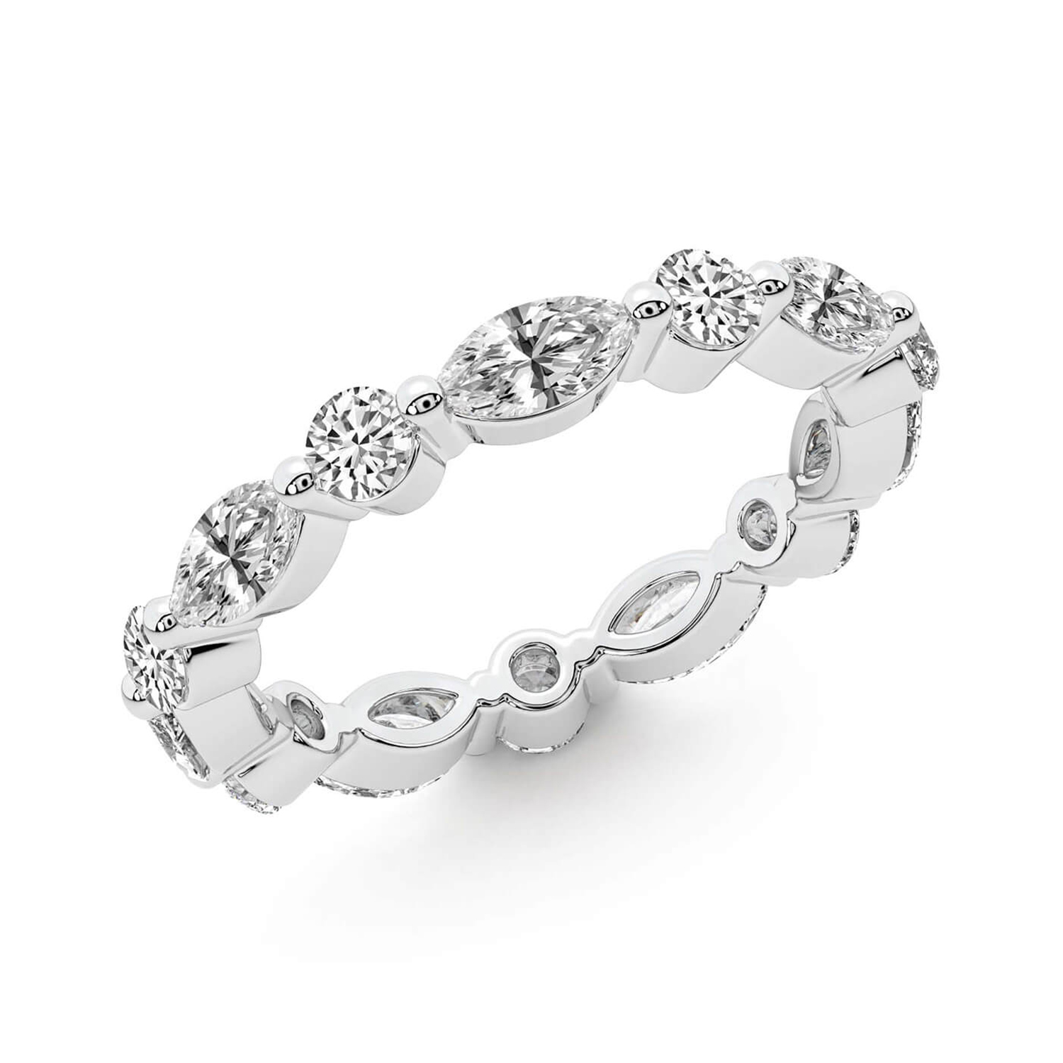 Kenzie Marquise & Round Lab Diamond Eternity Ring right view