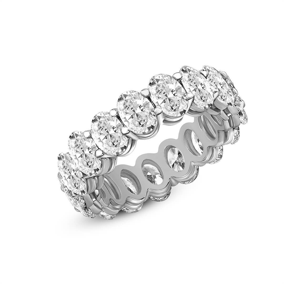 Oval Diamond Eternity Band white gold ring, small right view