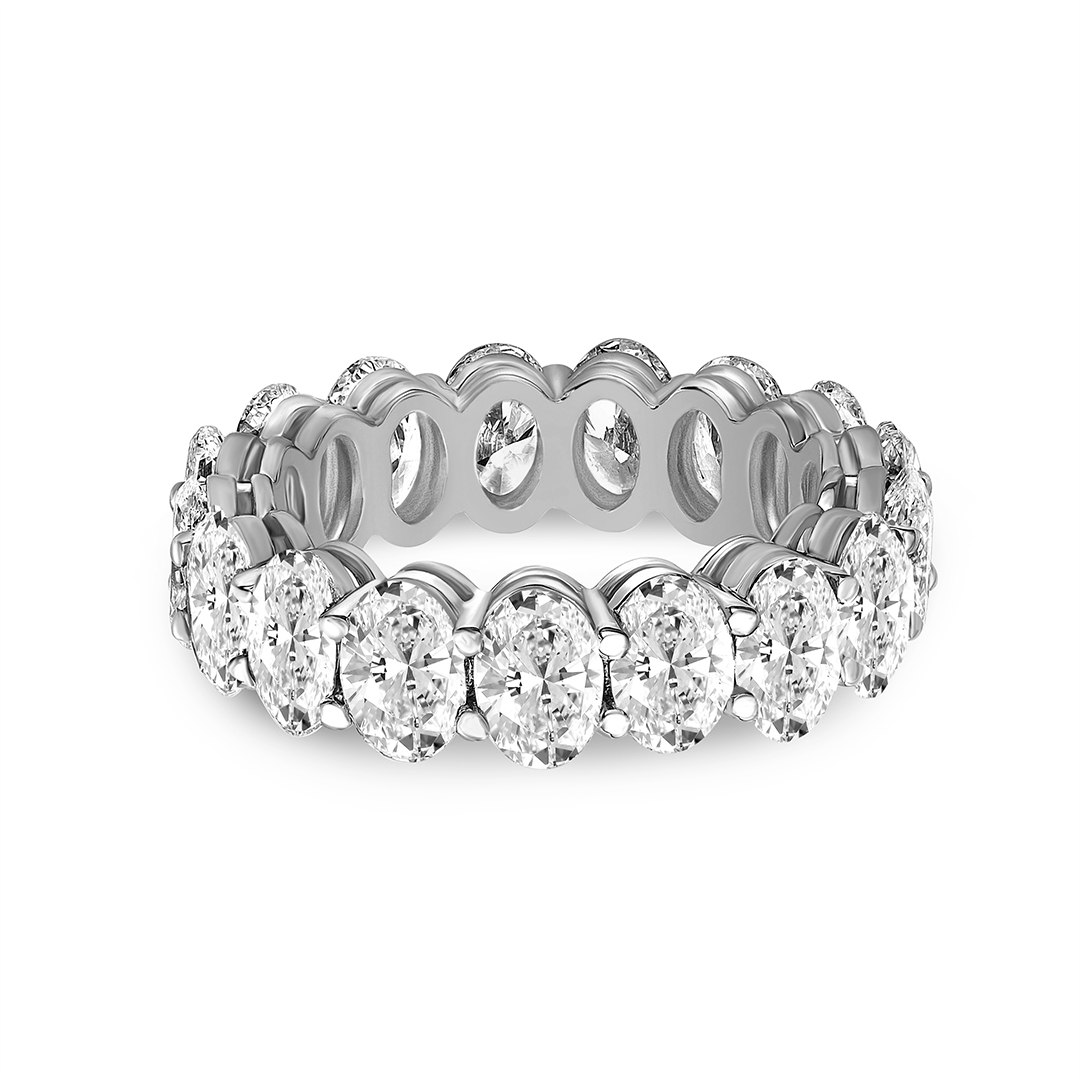 Oval Diamond Eternity Band white gold ring, small front view