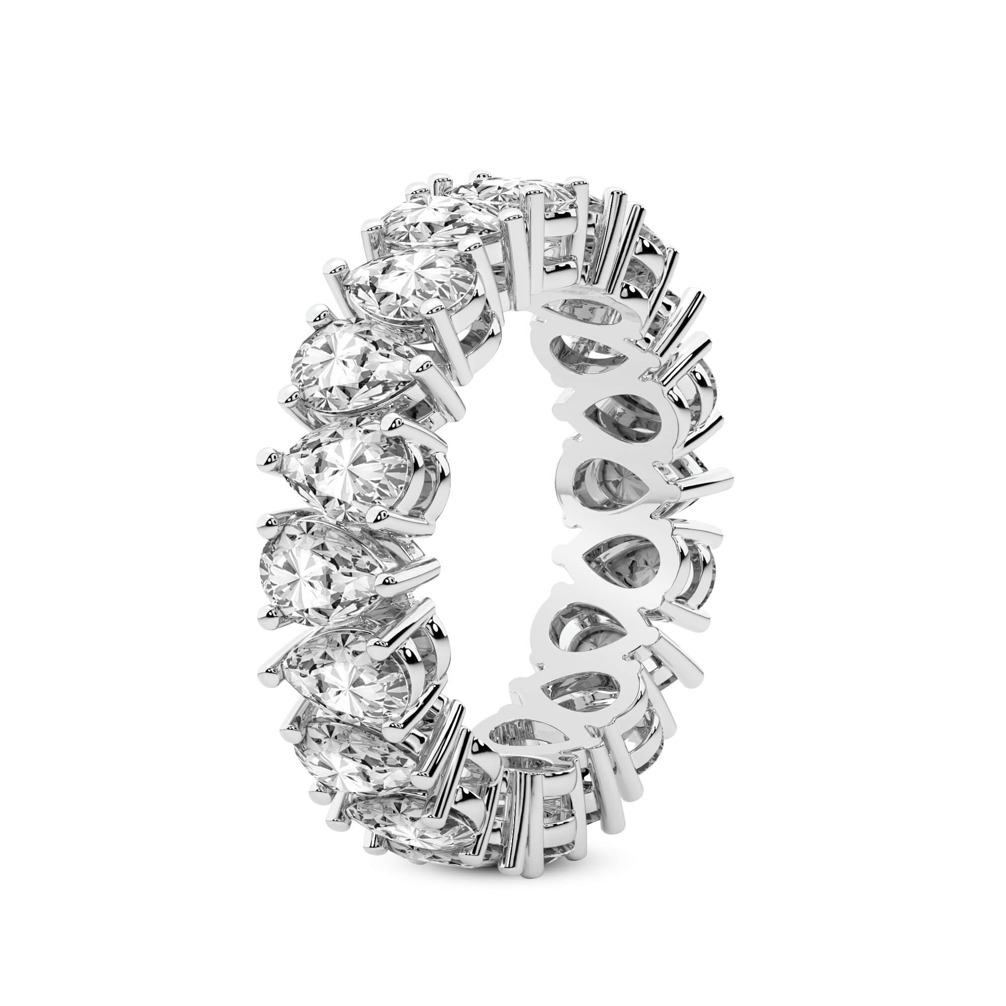 Fable Pear Lab Diamond Eternity Ring left view