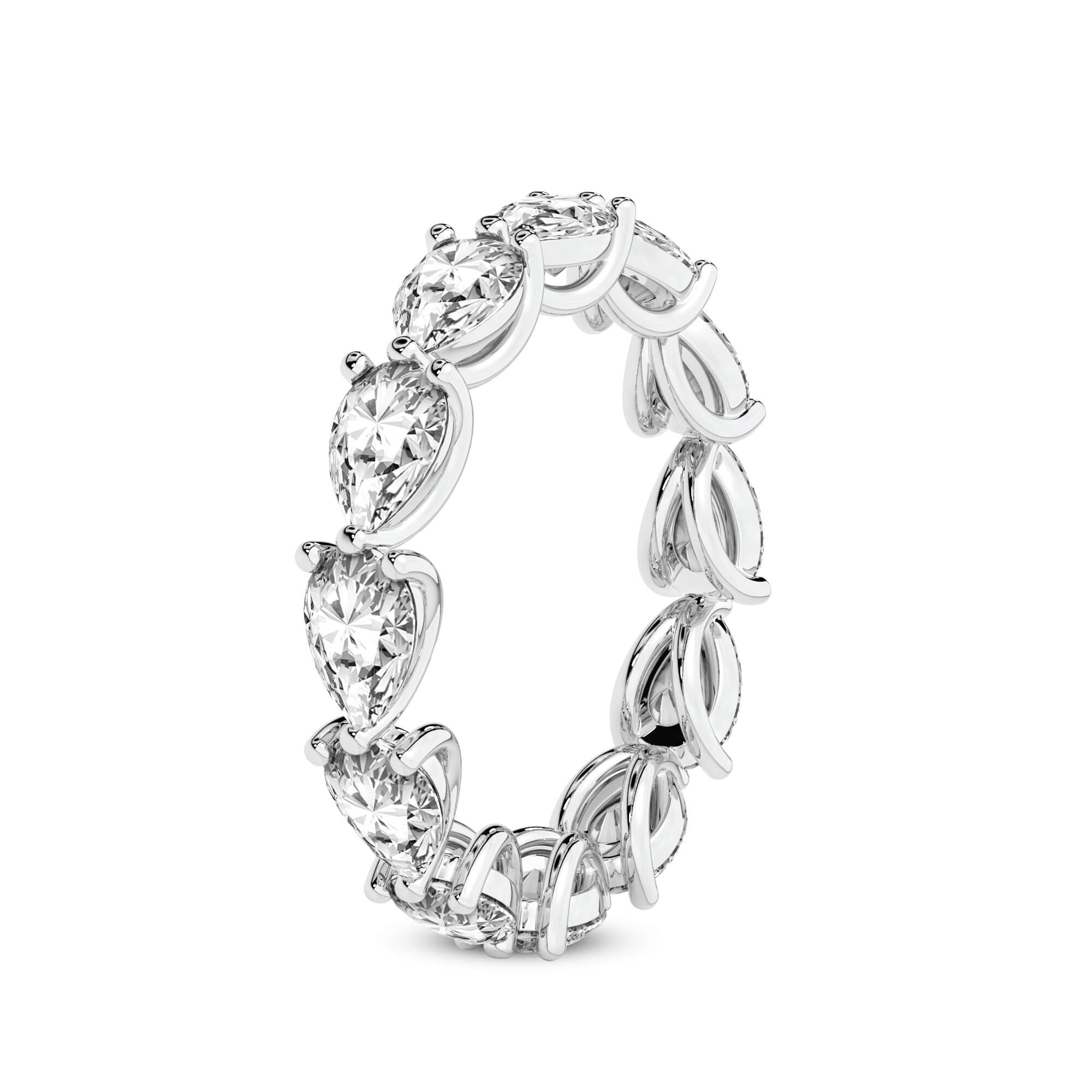 Lily Pear Lab Diamond Eternity Ring left view
