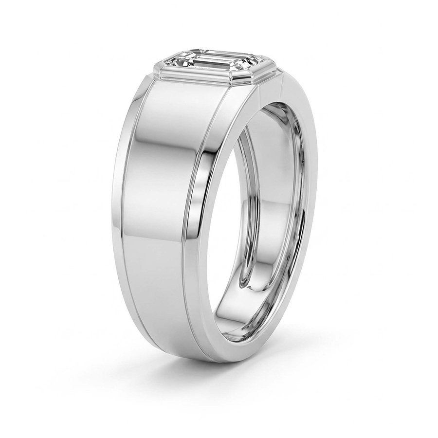 Platinum Rian Men's Ring (1 Ct. Tw.) left