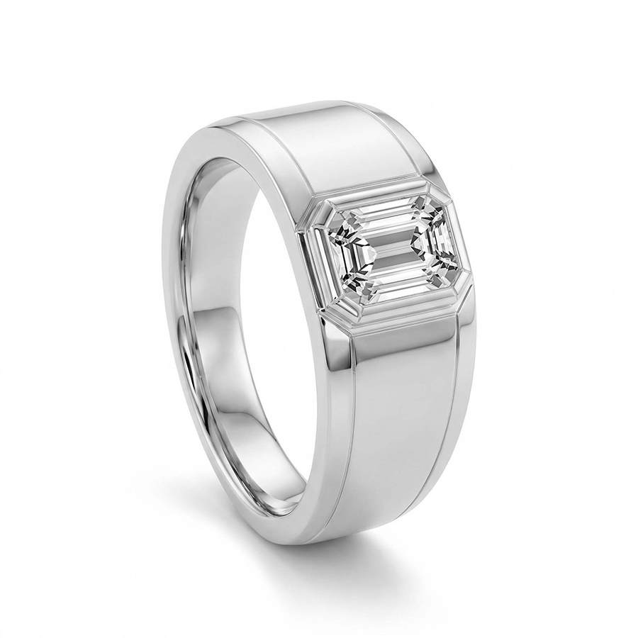 Platinum Rian Men's Ring (1 Ct. Tw.) right