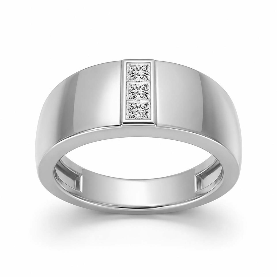Platinum Aster Men's Ring (1/3 Ct. Tw.) front image