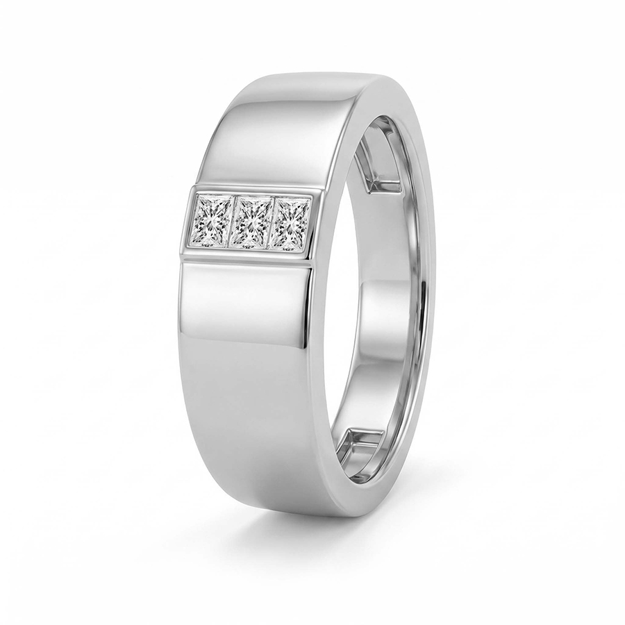 Platinum Aster Men's Ring (1/3 Ct. Tw.) left