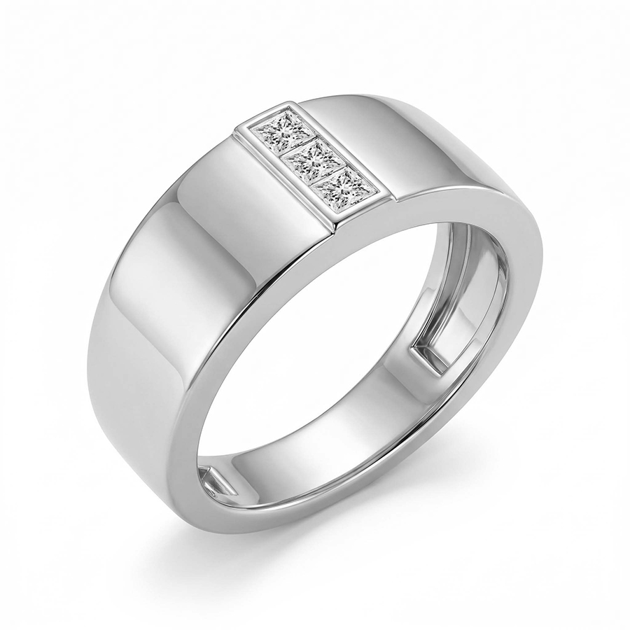 Platinum Aster Men's Ring (1/3 Ct. Tw.) right