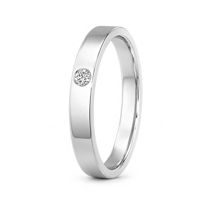 Platinum Evren Men's Ring (1/10 Ct. Tw.) left