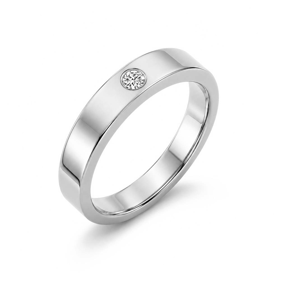 Platinum Evren Men's Ring (1/10 Ct. Tw.) right