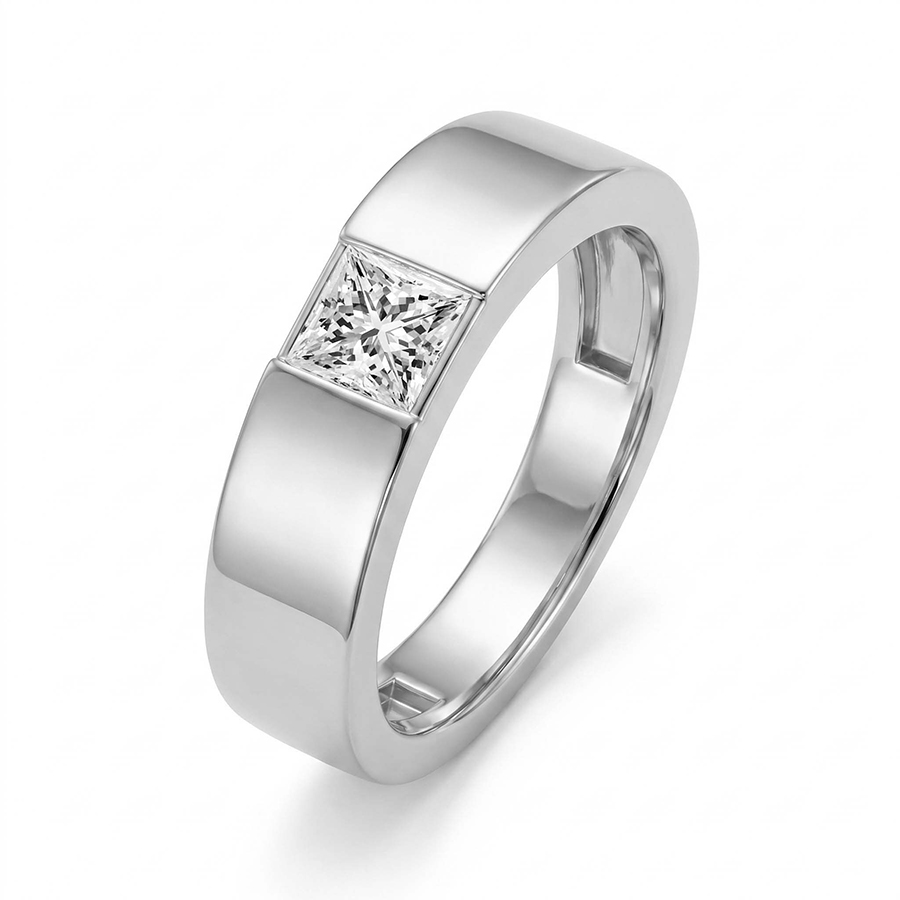 Platinum Serein Men's Ring (3/4 Ct. Tw.) left
