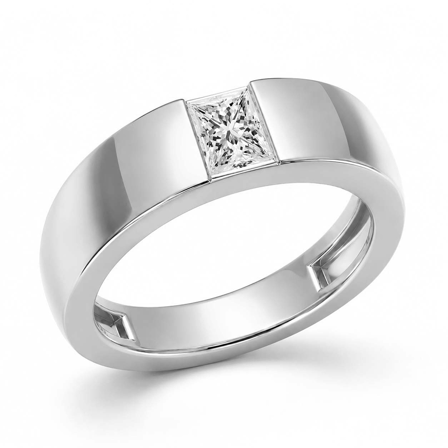 Platinum Serein Men's Ring (3/4 Ct. Tw.) right