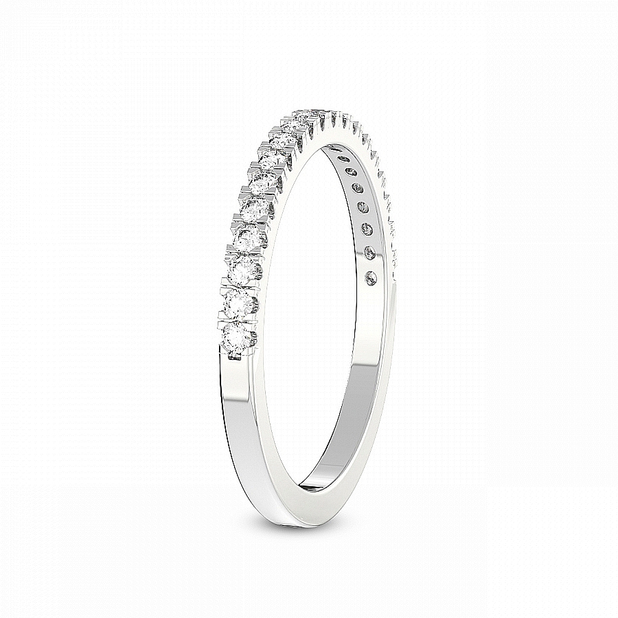 Noa Matching Band prong Setting white gold band ring, left view