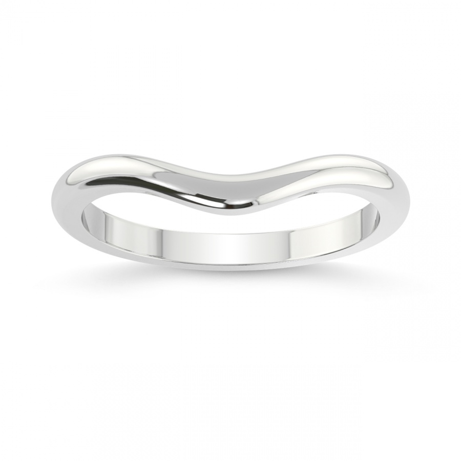 Petite Lexi Matching Band prong Setting white gold band ring, front view