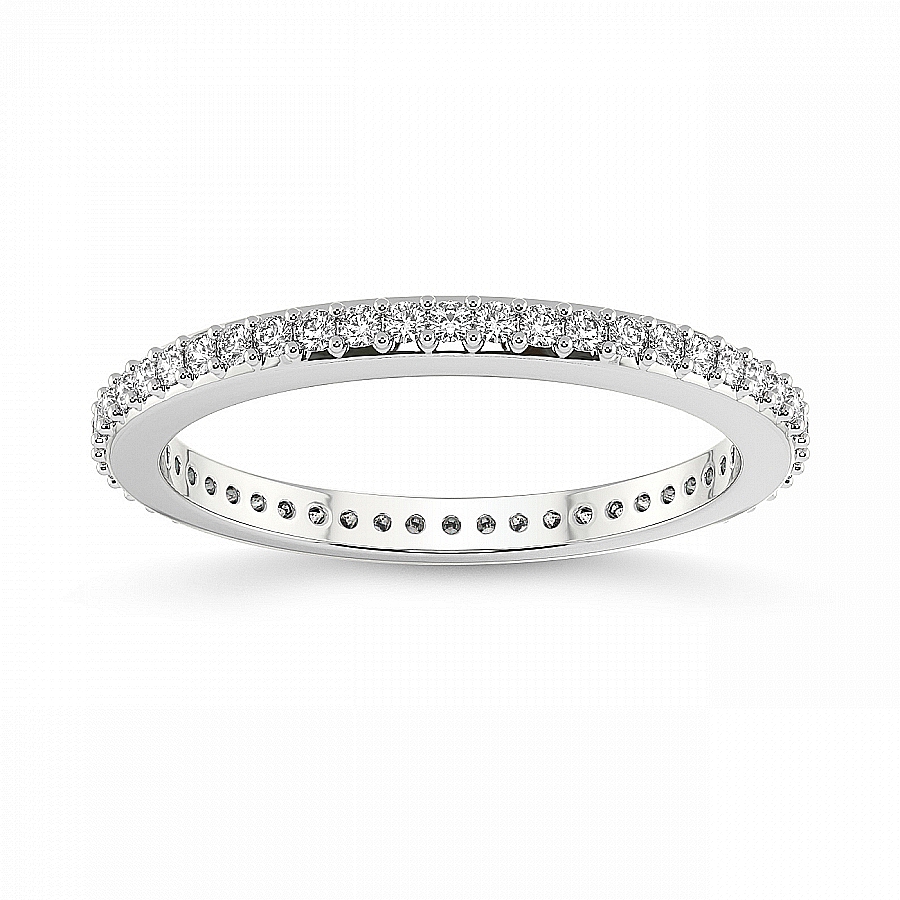 Nora Matching Band prong Setting white gold band ring, front view