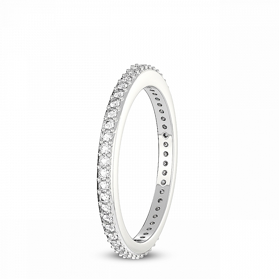 Nora Matching Band prong Setting white gold band ring, left view