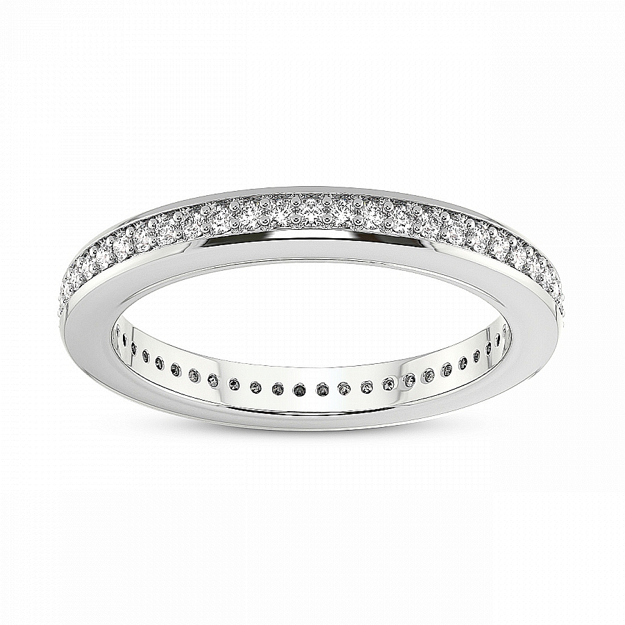 Astra Matching Band prong Setting white gold band ring, front view