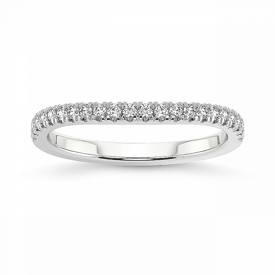 Mya classic Matching Band white gold ring, small front view