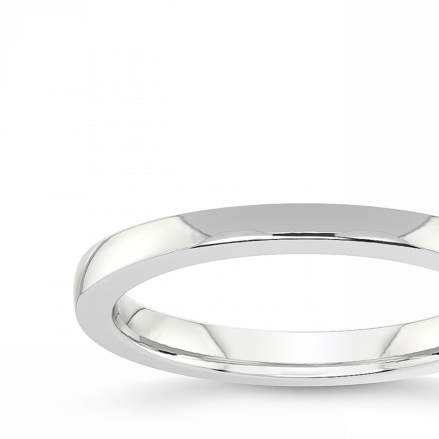 Simple Miya Matching Band white gold ring, small front view
