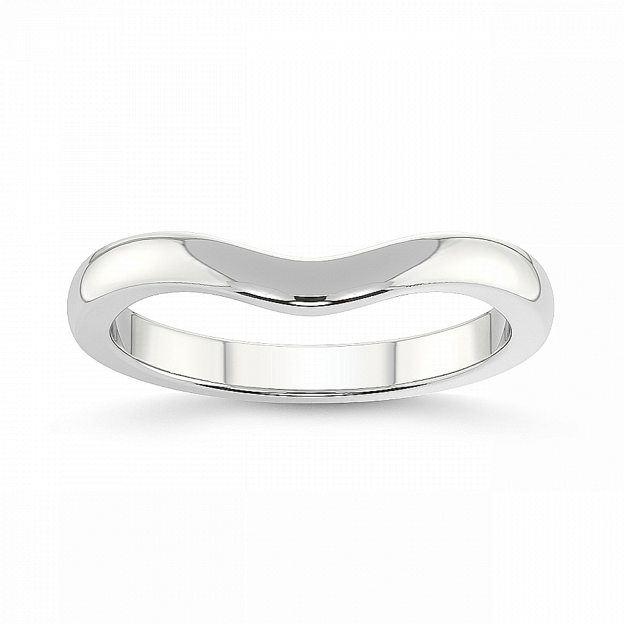 Brea Petite Matching Band prong Setting white gold band ring, front view