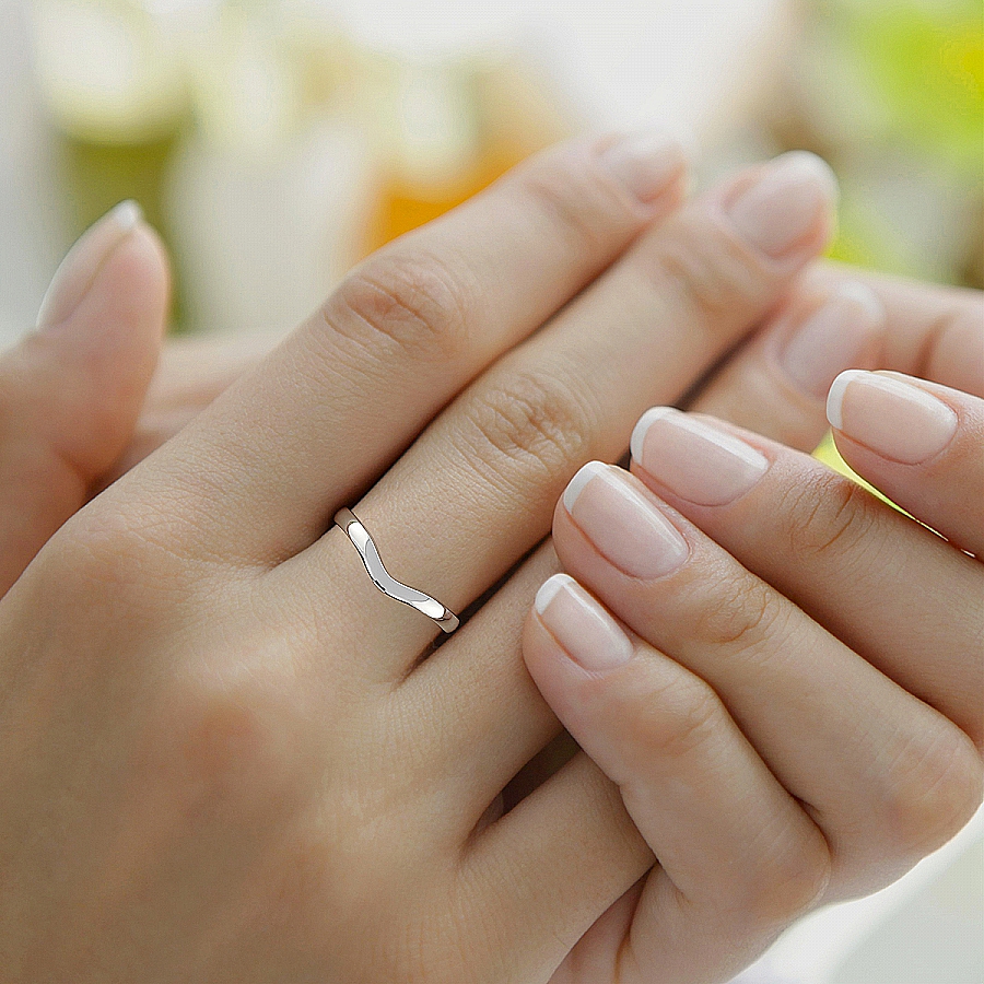 Brea Petite Matching Band white gold ring, small model view