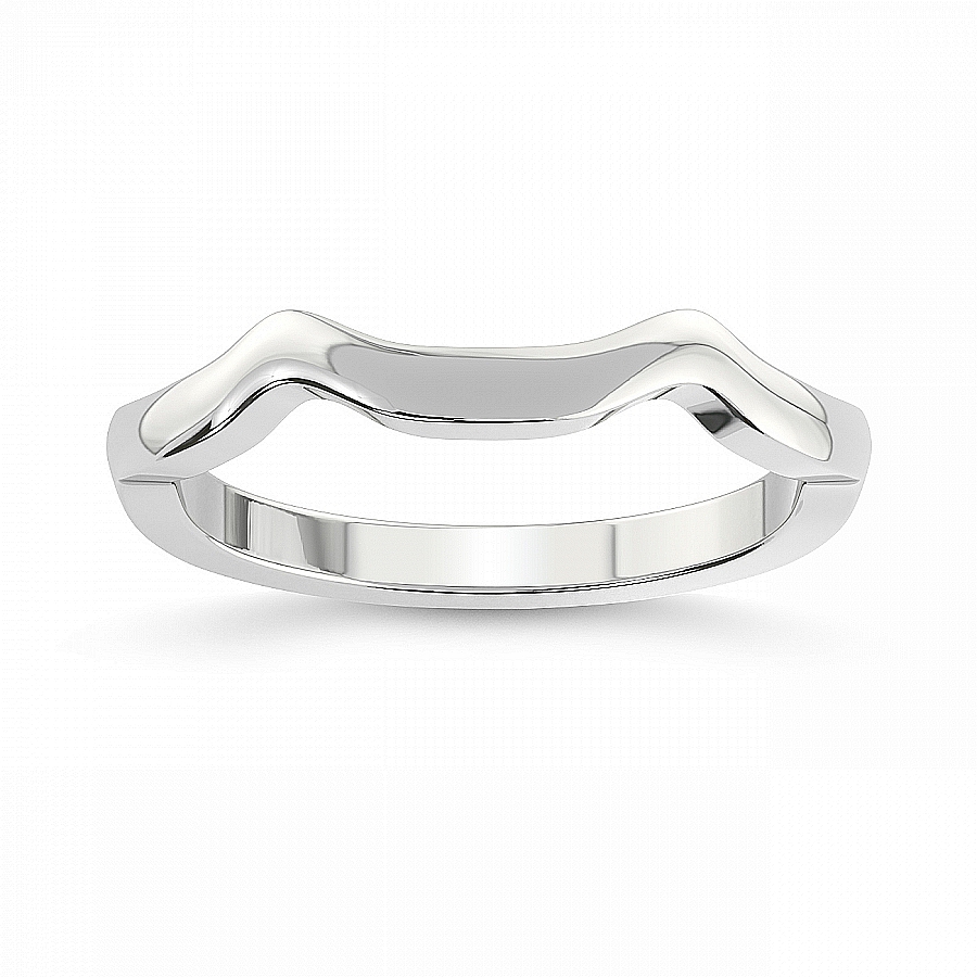 Haven Twisted Matching Band prong Setting white gold band ring, front view