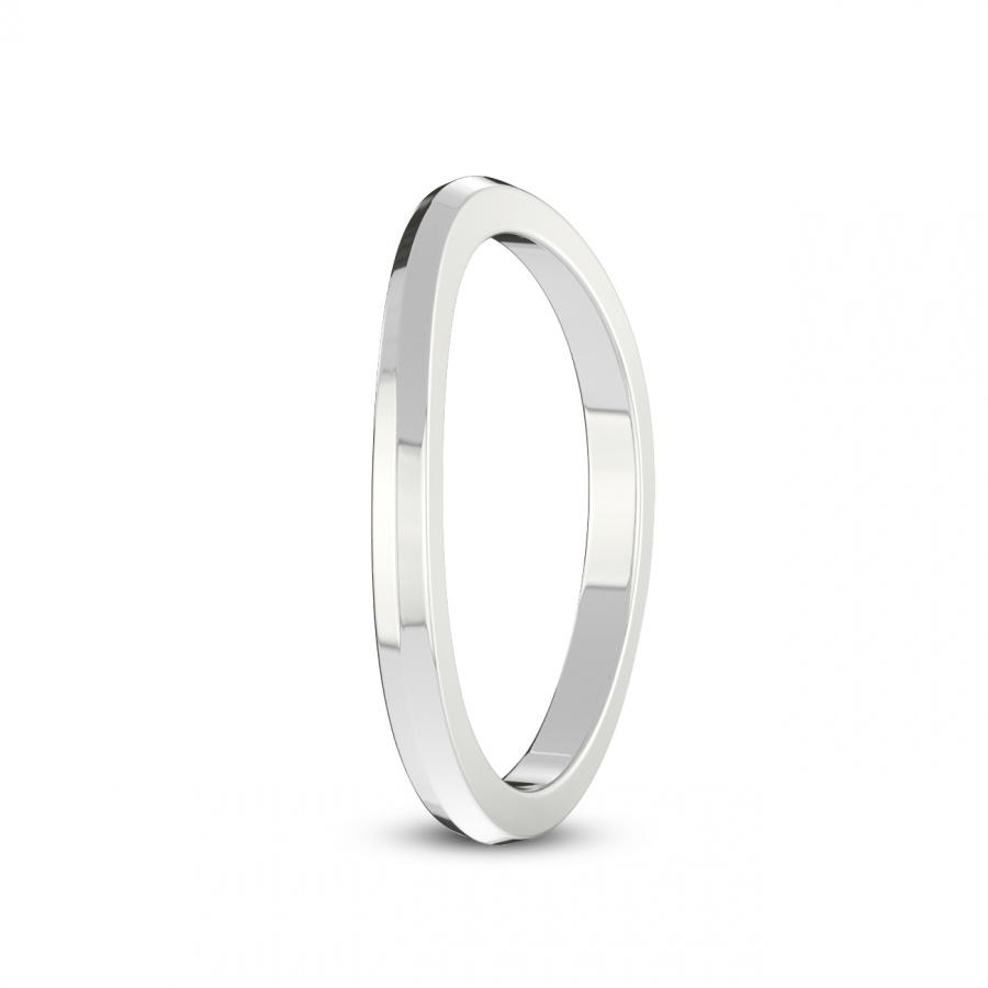 Ivy Dainty Matching Band prong Setting white gold band ring, left view