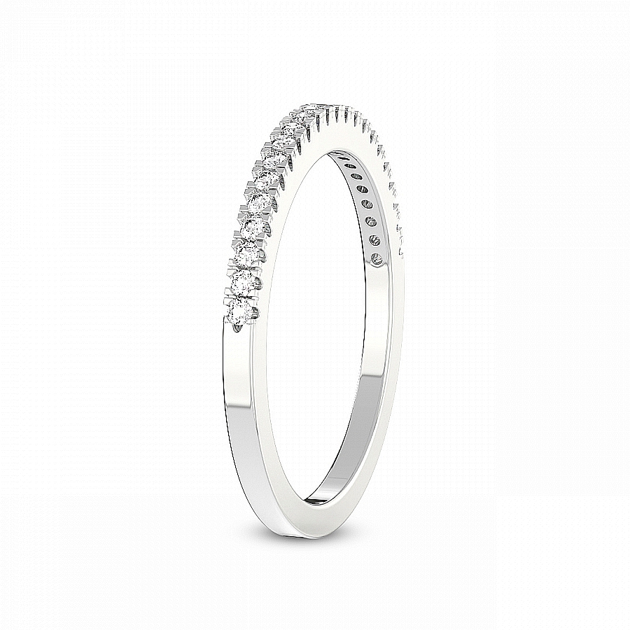 Ada Curvy Matching Band prong Setting white gold band ring, left view