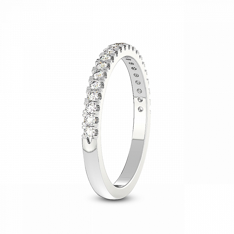 Mila Matching Band prong Setting white gold band ring, left view