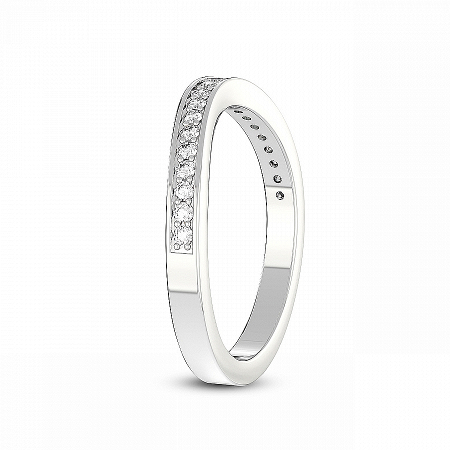 Jade Matching Band prong Setting white gold band ring, left view