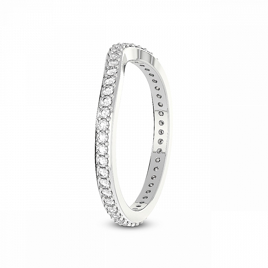 Rue Matching Band prong Setting white gold band ring, left view