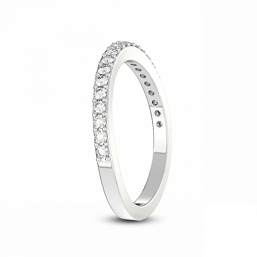 Thea Matching Band prong Setting white gold band ring, left view