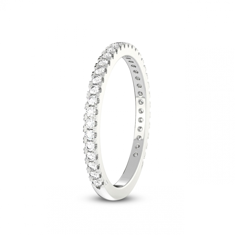 Tyra Matching Band prong Setting white gold band ring, left view