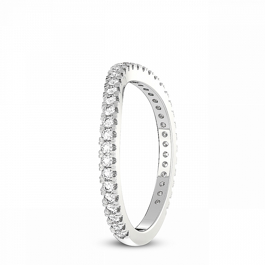 Ziv Matching Band prong Setting white gold band ring, left view