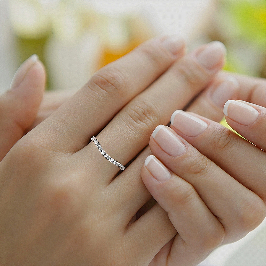 Jazz Matching Band white gold ring, small model view