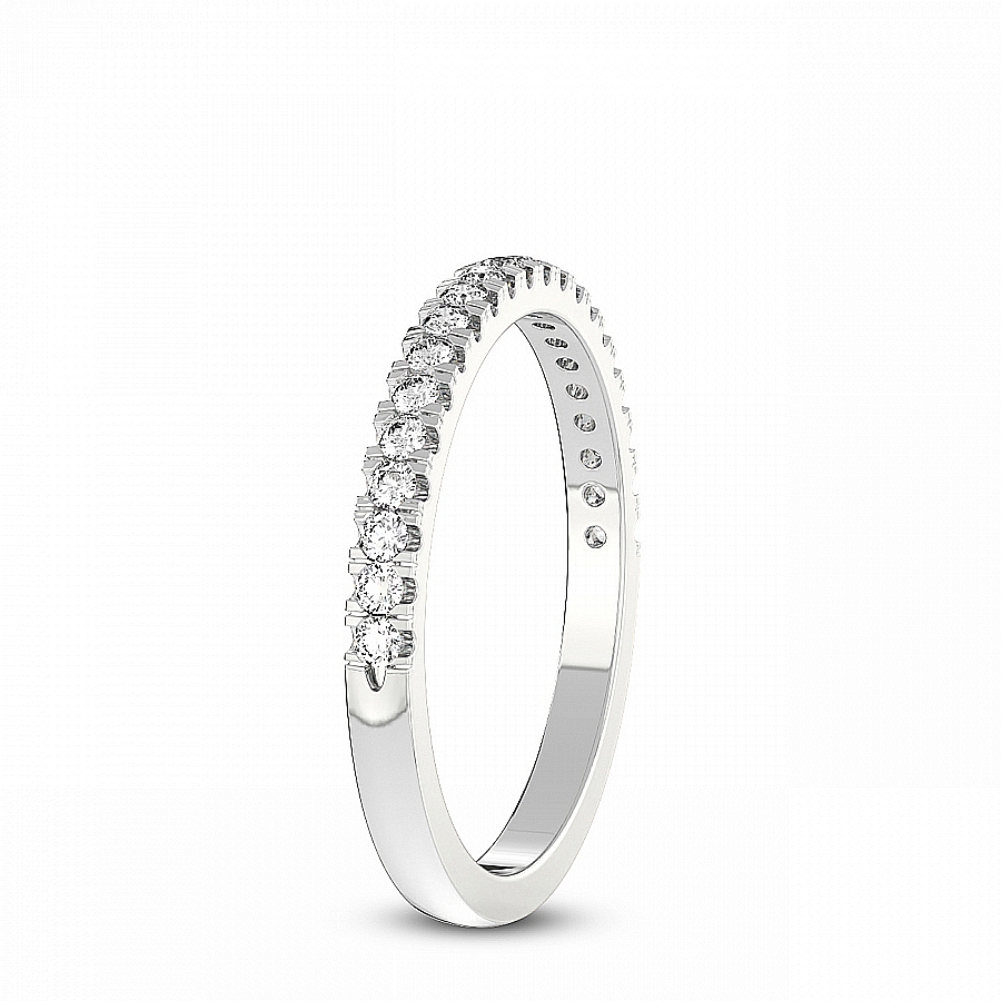 Xia Matching Band prong Setting white gold band ring, left view