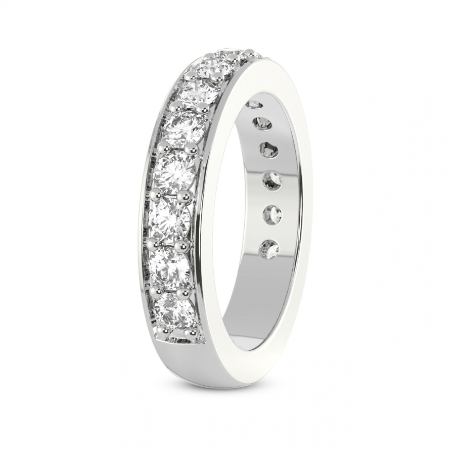 Quincy Matching Band prong Setting white gold band ring, left view