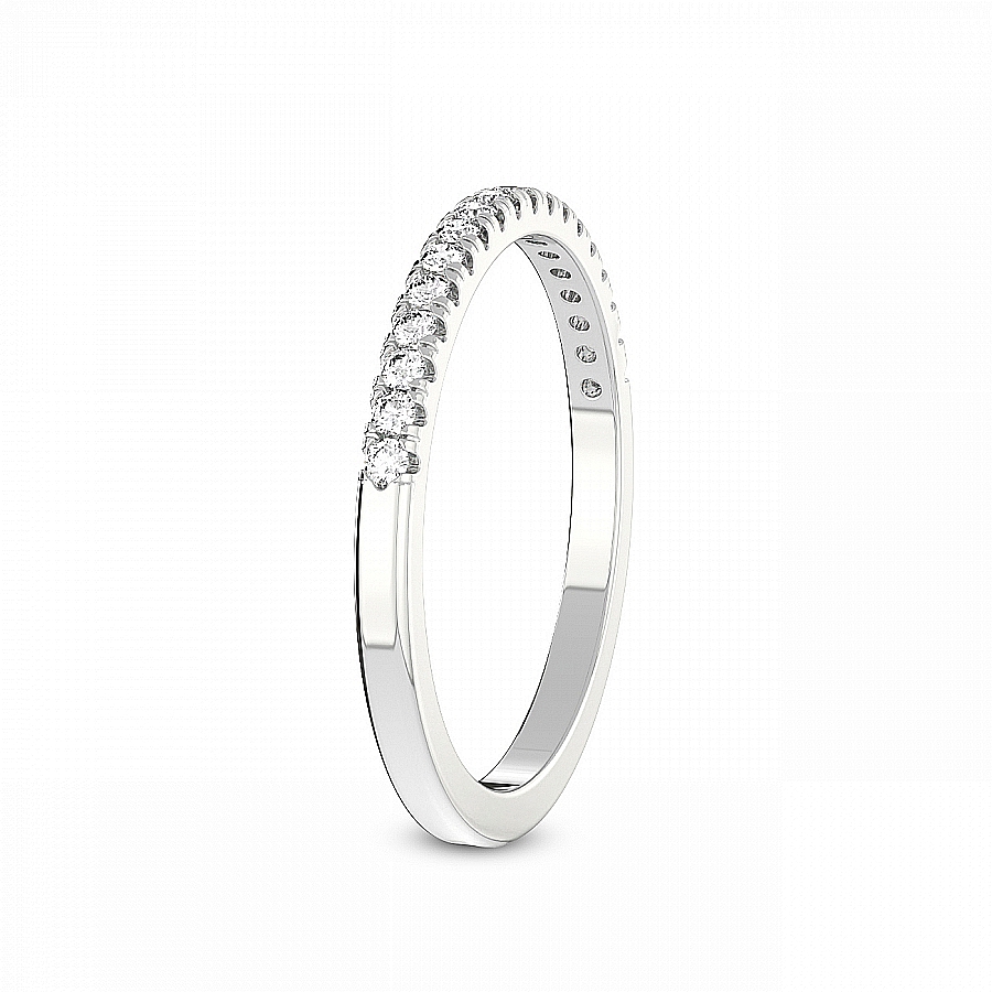 Mae Matching Band prong Setting white gold band ring, left view