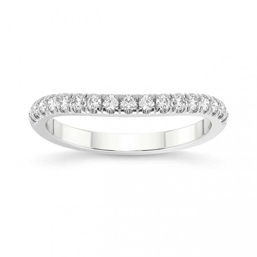 Jovie Matching Band prong Setting white gold band ring, front view