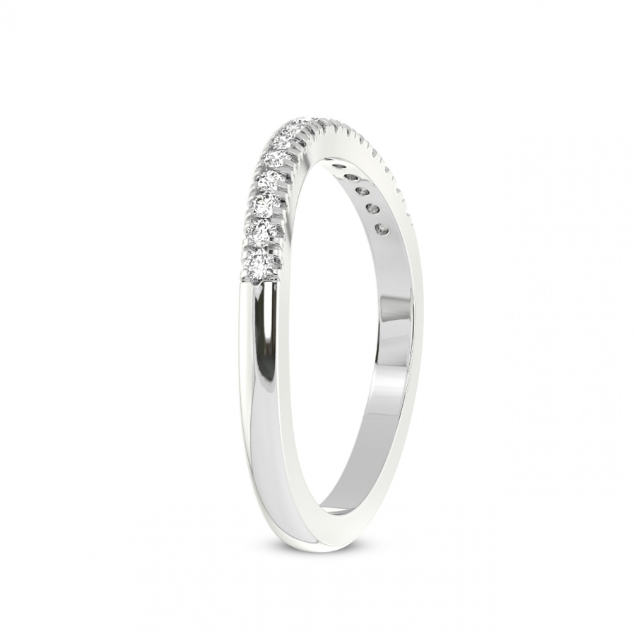 Beth Matching Band prong Setting white gold band ring, left view