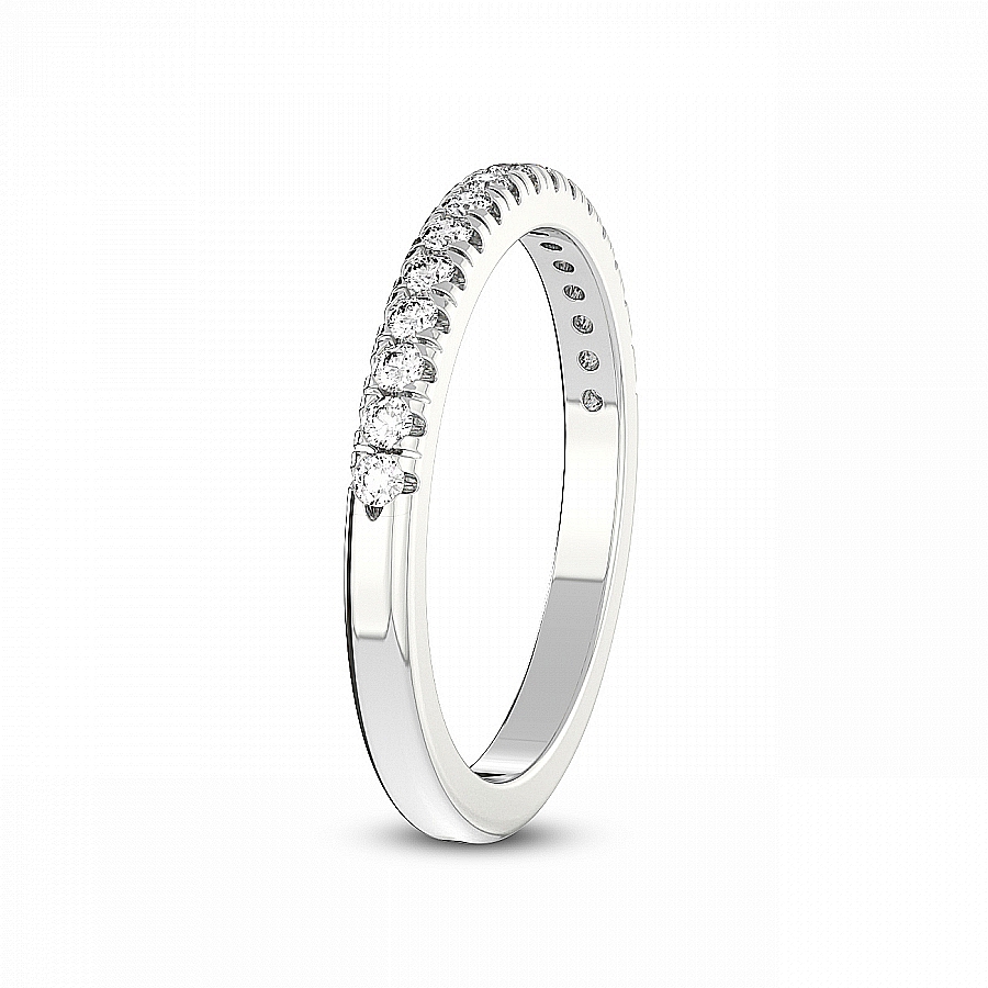Liv Matching Band prong Setting white gold band ring, left view
