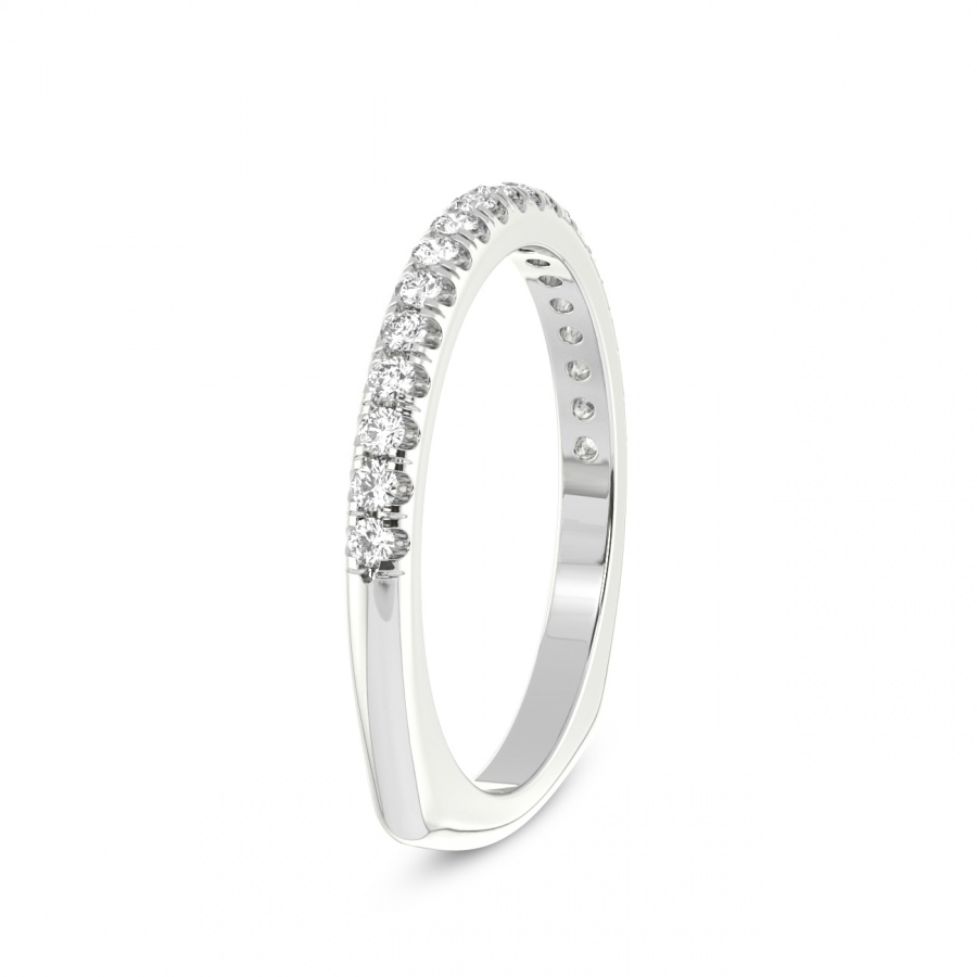 Rhea Matching Band prong Setting white gold band ring, left view