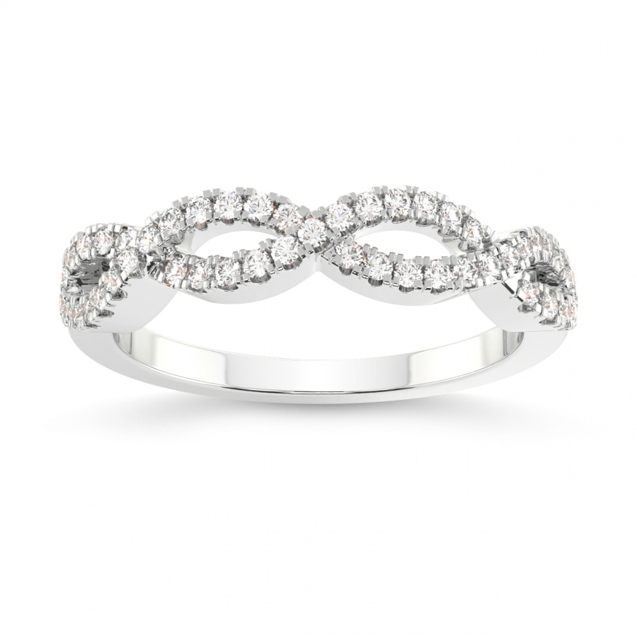 Laine Matching Band prong Setting white gold band ring, front view
