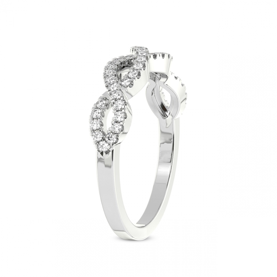 Laine Matching Band prong Setting white gold band ring, left view