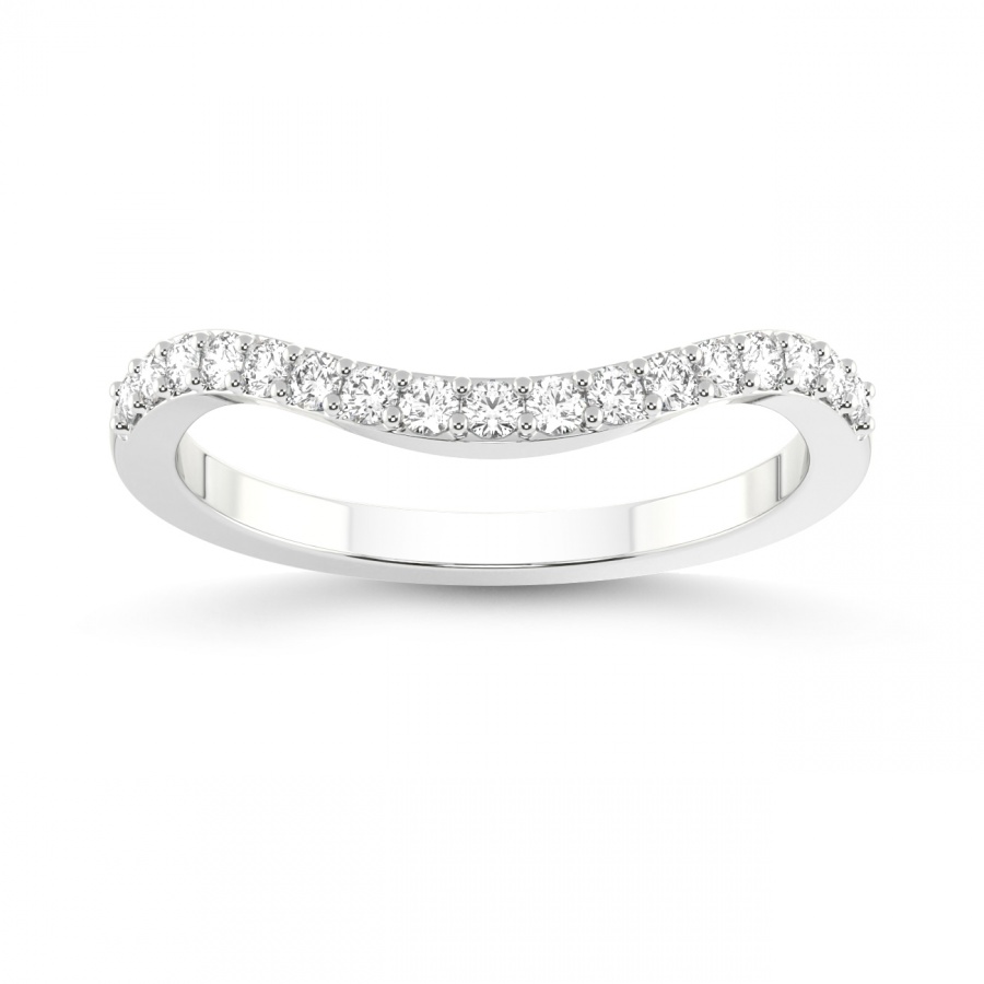 Jesse Matching Band prong Setting white gold band ring, front view