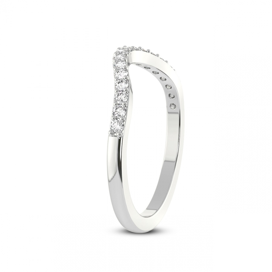 Jesse Matching Band prong Setting white gold band ring, left view