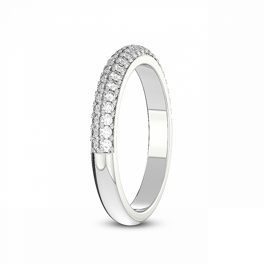 Eve Matching Band prong Setting white gold band ring, left view