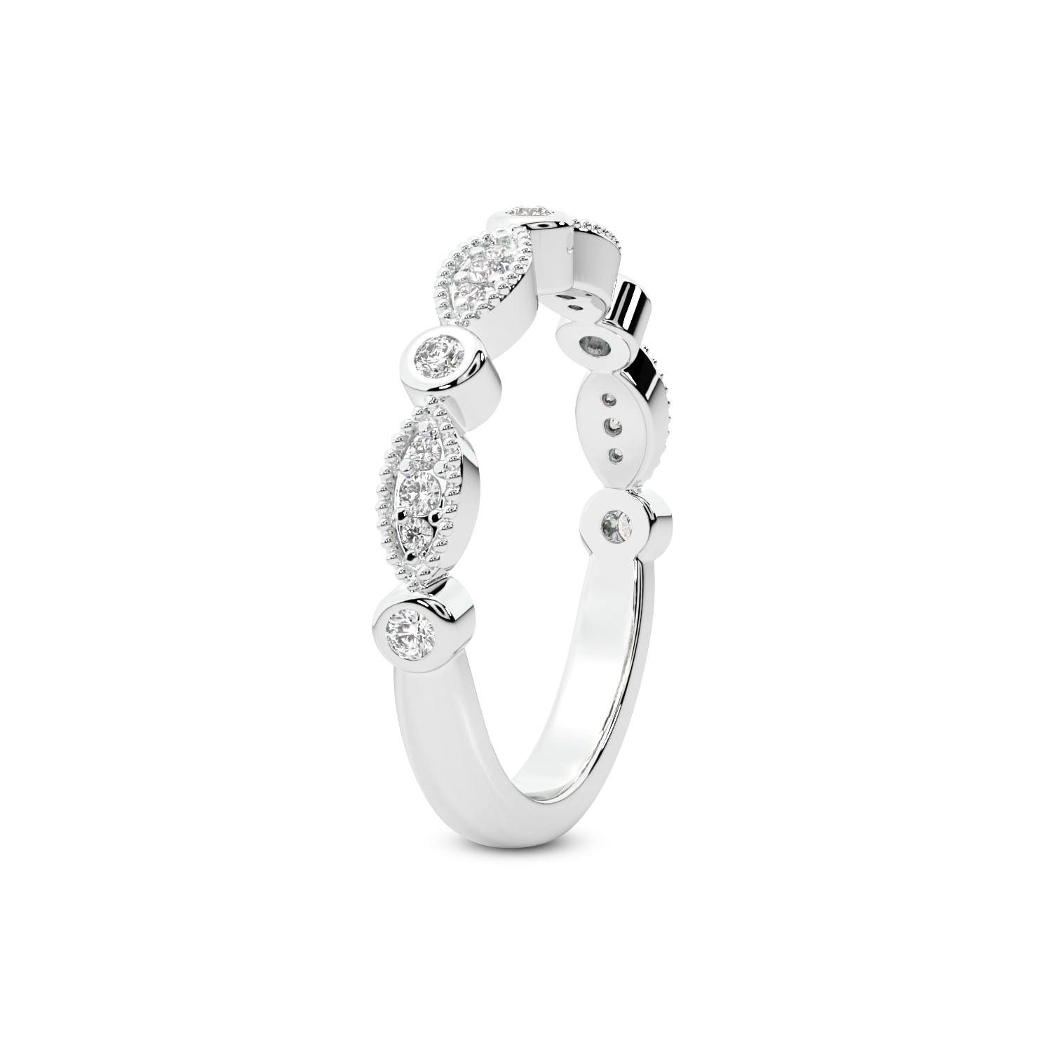 Rosa Wedding Band left view